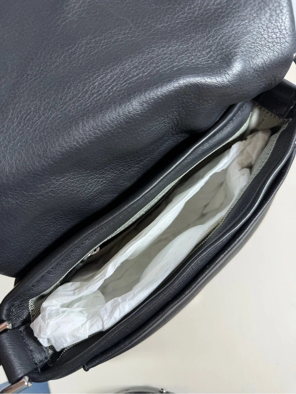 Cole Haan Black Quilted Leather Crossbody Bag with CH Logo